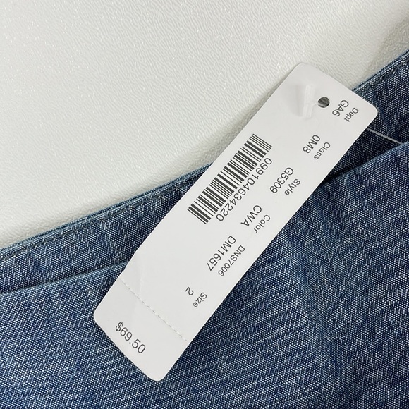 NWT J. Crew Size 2 Tie-Waist Shorts, Chambray, High Waist blue - Picture 3 of 11